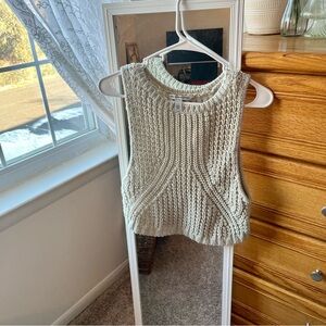 Autumn Cashmere Beige Cotton Knit Top